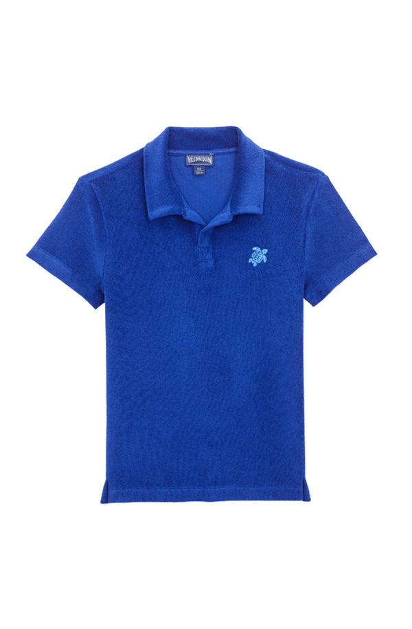 VILEBREQUIN Boys Terry Polo Embroidered Turtle