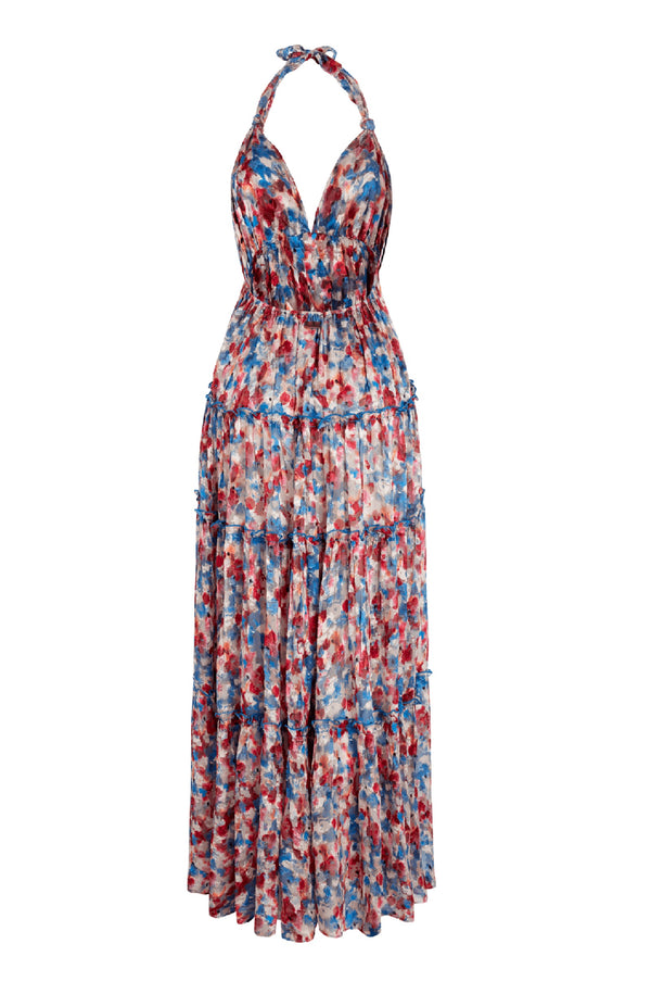 VILEBREQUIN Women Viscose Long Backless Dress Flowers in the Sky