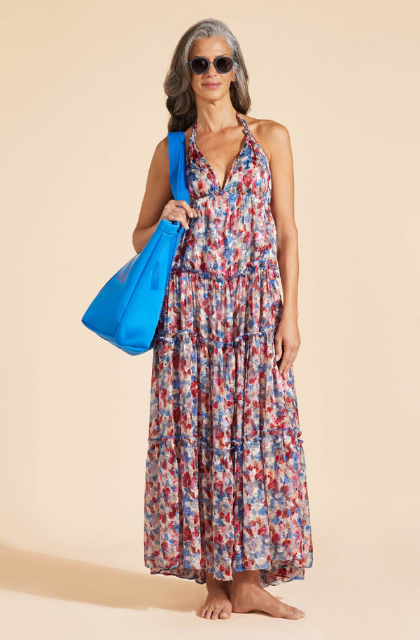 VILEBREQUIN Women Viscose Long Backless Dress Flowers in the Sky