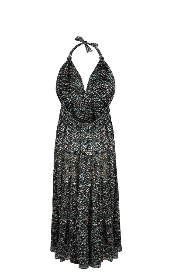 VILEBREQUIN Women Silk And Viscose Long Backless Dress Pearl