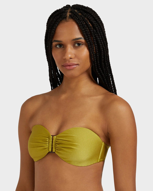 VILEBREQUIN Women Bandeau Shiny Stretch Bikini Top Solid