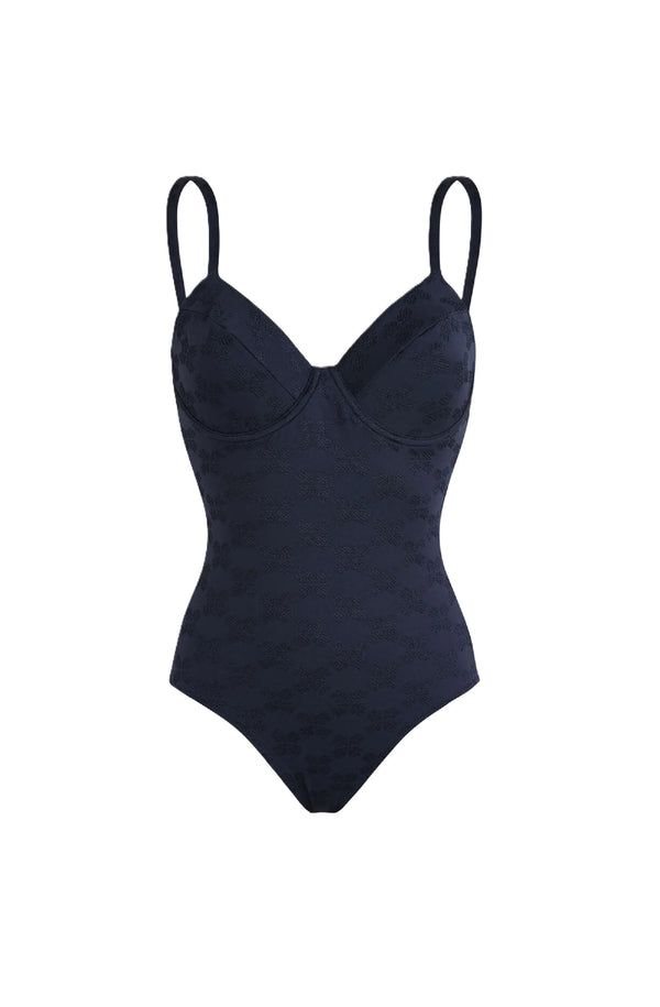 VILEBREQUIN Women Underwire One-piece Swimsuit Turtle Monogram Jacquard