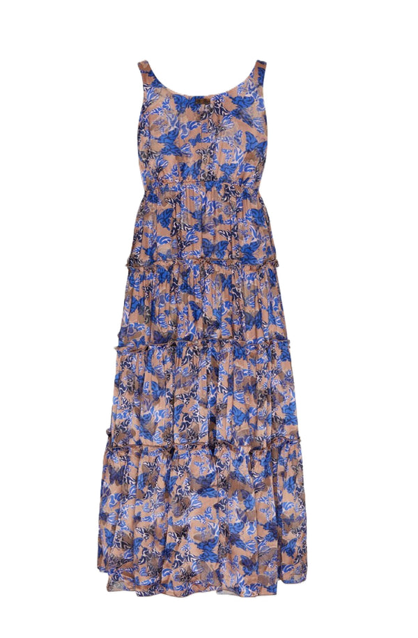 VILEBREQUIN Women Long Viscose and Silk Dress Disco Butterfly