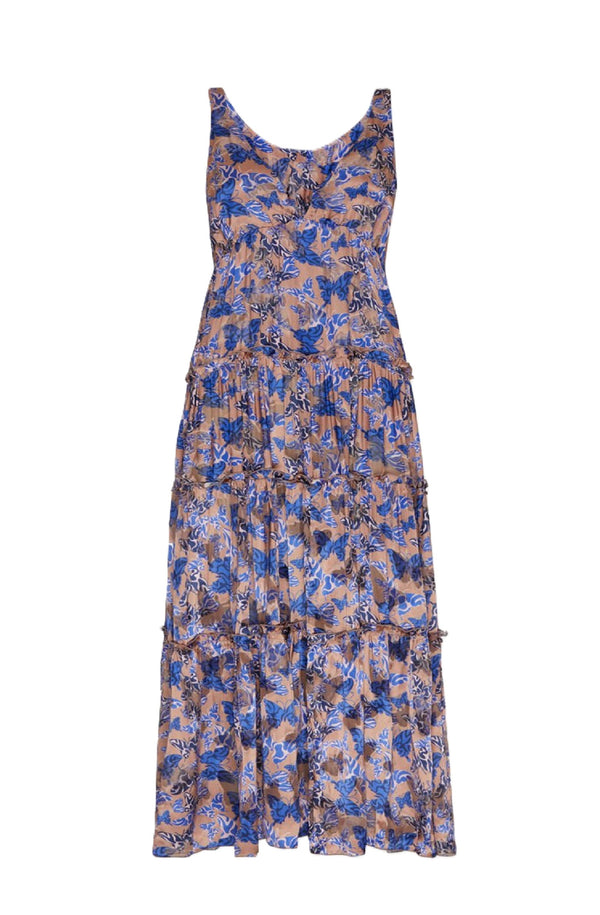 VILEBREQUIN Women Long Viscose and Silk Dress Disco Butterfly