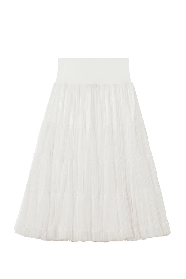 PAIN de SUCRE Women Loova Foam White Tulle Petticoat Skirt