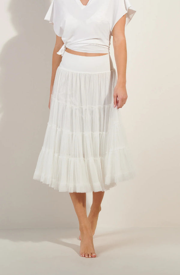 PAIN de SUCRE Women Loova Foam White Tulle Petticoat Skirt