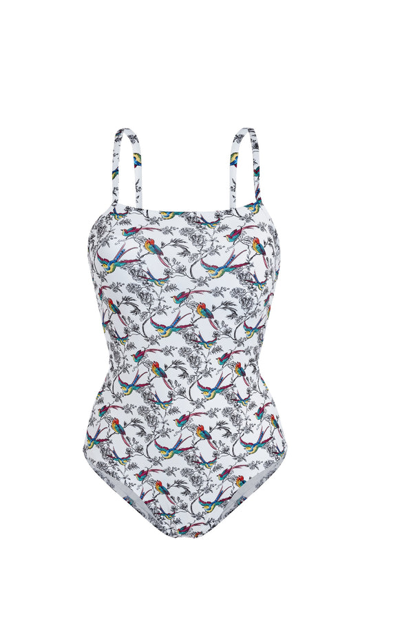 VILEBREQUIN Women Crossed Back Strap One-Piece Swimsuit Rainbow Birds