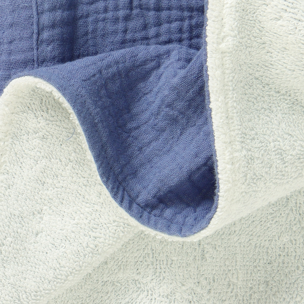 LITTLE SOL Hooded Beach Towel - Sea Blue (2-6 Years)