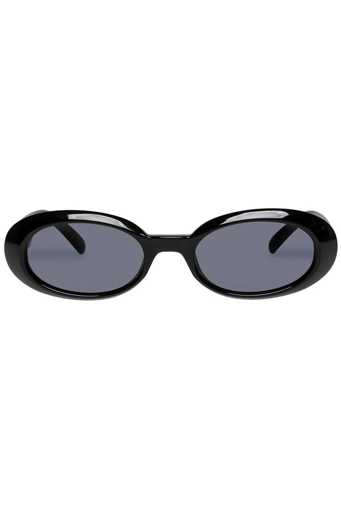 LE SPECS Work It! Black Unisex Oval Sunglasses