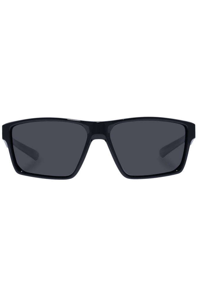 LE SPECS Dauntless Black Polarized Unisex Wrap Sunglasses