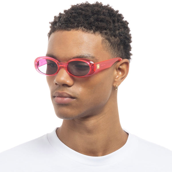 LE SPECS Unisex Work It! Hyper Pink Oval Sunglasses