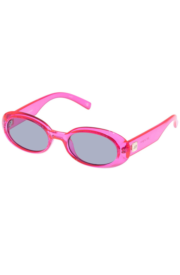 LE SPECS Unisex Work It! Hyper Pink Oval Sunglasses