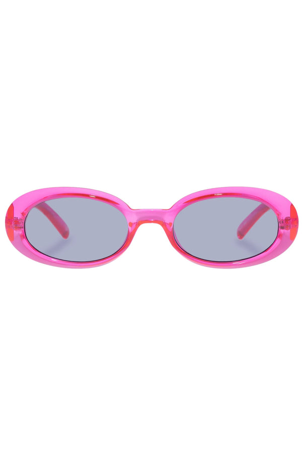 LE SPECS Unisex Work It! Hyper Pink Oval Sunglasses