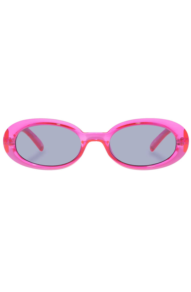 LE SPECS Work It! Hyper Pink Unisex Oval Sunglasses