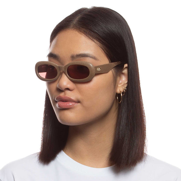 LE SPECS Unisex Outta Trash Coffee Grounds Oval Sunglasses