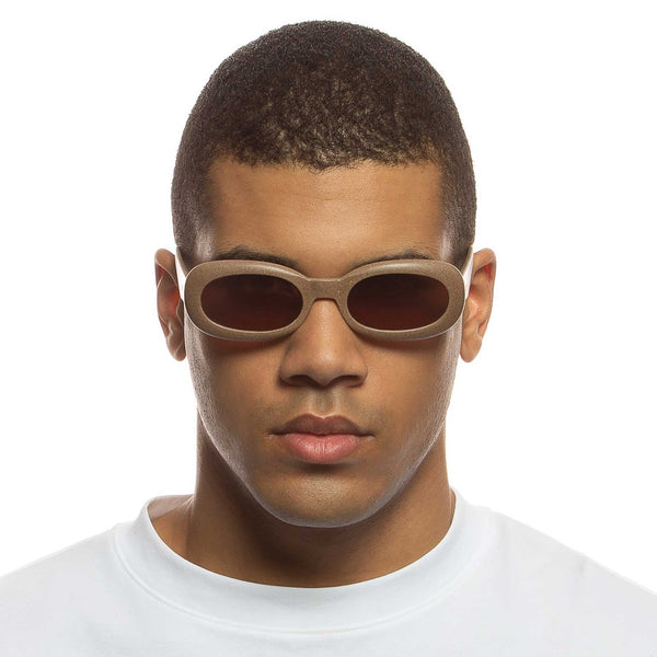 LE SPECS Unisex Outta Trash Coffee Grounds Oval Sunglasses