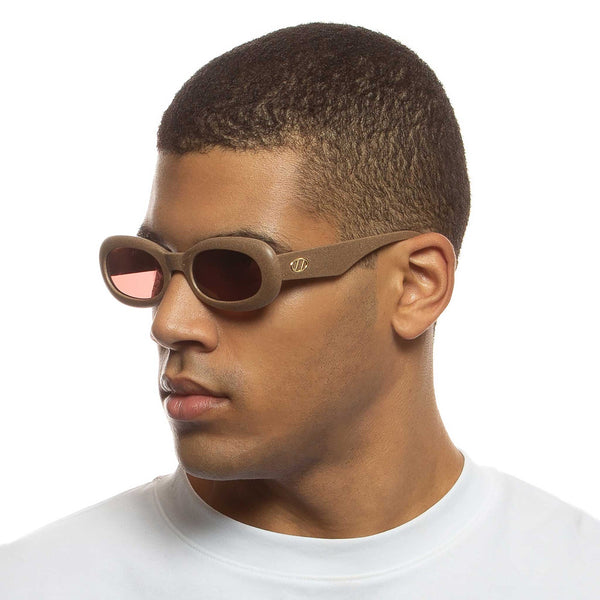 LE SPECS Unisex Outta Trash Coffee Grounds Oval Sunglasses