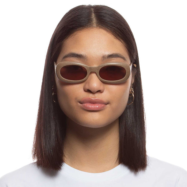 LE SPECS Unisex Outta Trash Coffee Grounds Oval Sunglasses