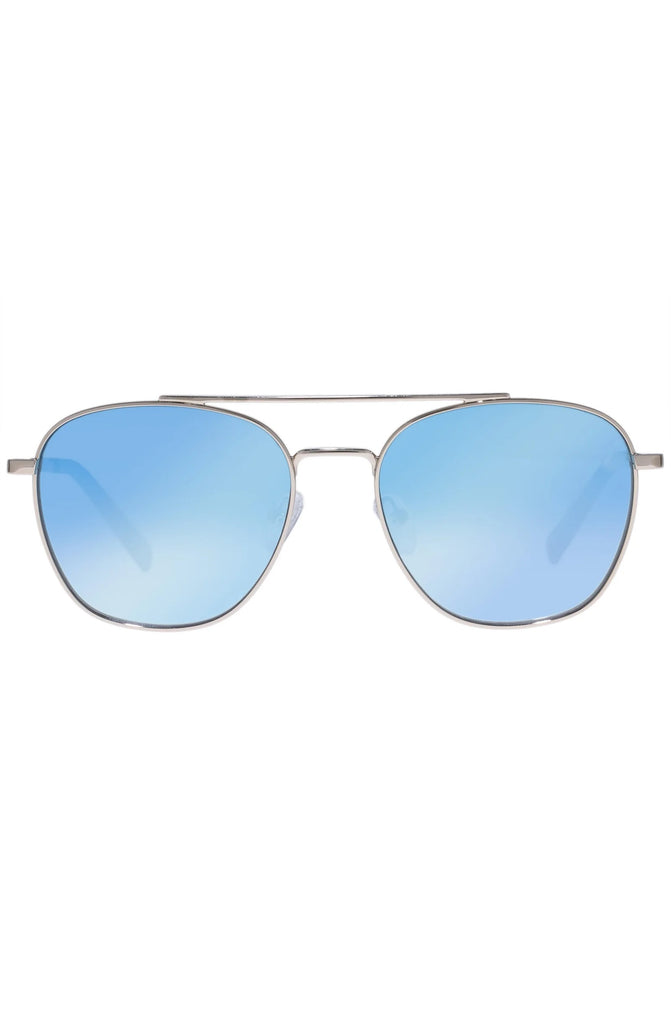 LE SPECS Methapor Gold Blue Mirror  Unisex Aviator Sunglasses