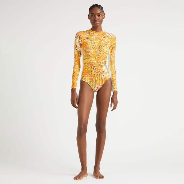 VILEBREQUIN Women UV Protection One-Piece Rashguard Palm Leaves