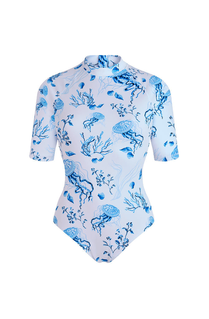 VILEBREQUIN Women UV Protection One-Piece Rashguard Medusa and Shells