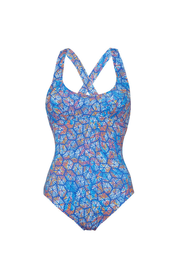 VILEBREQUIN Women Cross Back Straps One-Piece Swimsuit Carapaces Multicolored