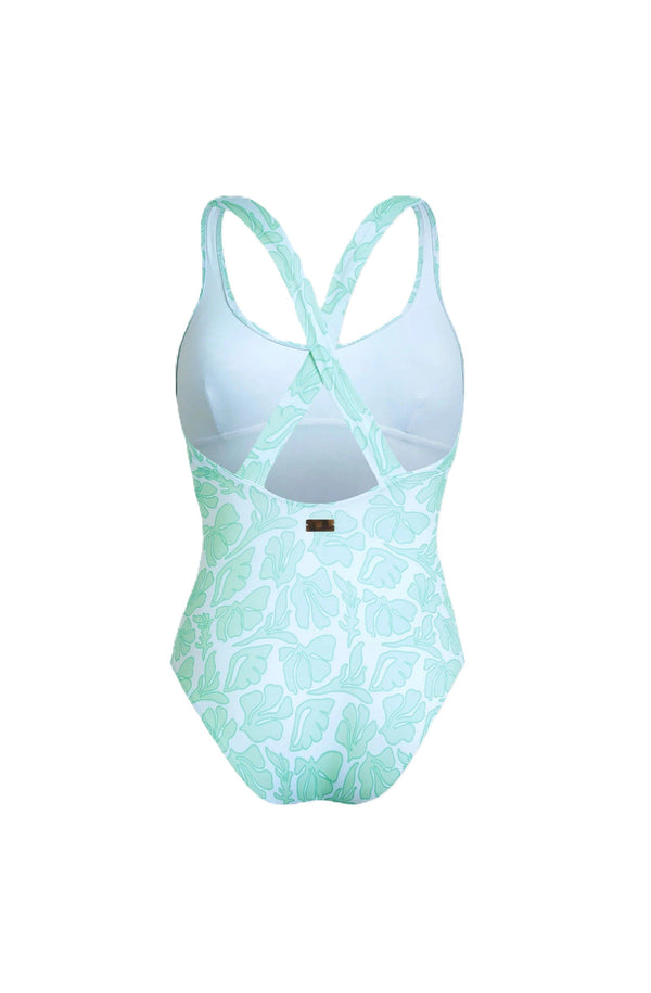 VILEBREQUIN Women Crossed Back Straps One-Piece Swimsuit Seashells