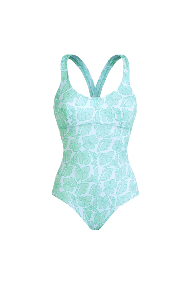 VILEBREQUIN Women Crossed Back Straps One-Piece Swimsuit Seashells