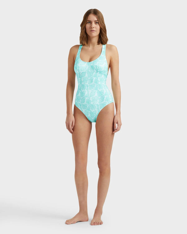 VILEBREQUIN Women Crossed Back Straps One-Piece Swimsuit Seashells