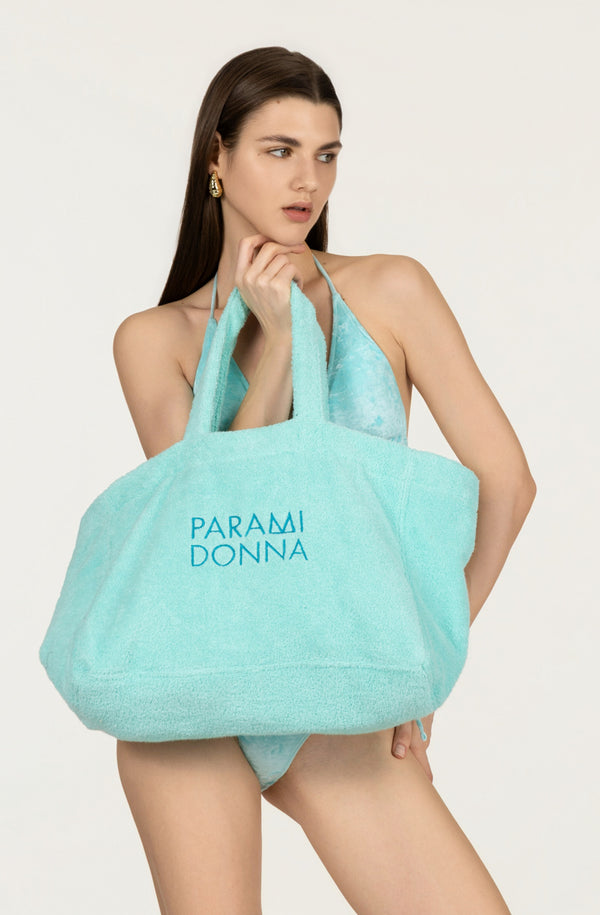 PARAMIDONNA Women Large Tote Bag Sea Green