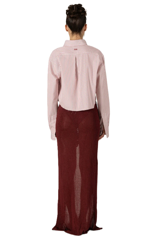 PARAMIDONNA Women Leo Burgundy Long Skirt