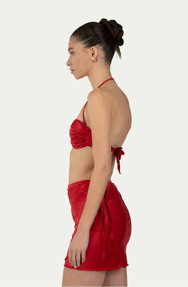 PARAMIDONNA Women Leone Red Satin Pareo