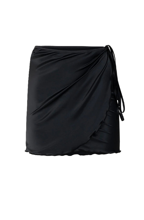 PARAMIDONNA Women Leone Black Satin Pareo