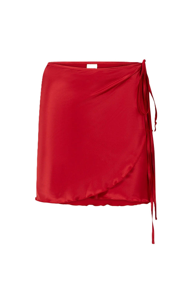 PARAMIDONNA Women Leone Red Satin Pareo