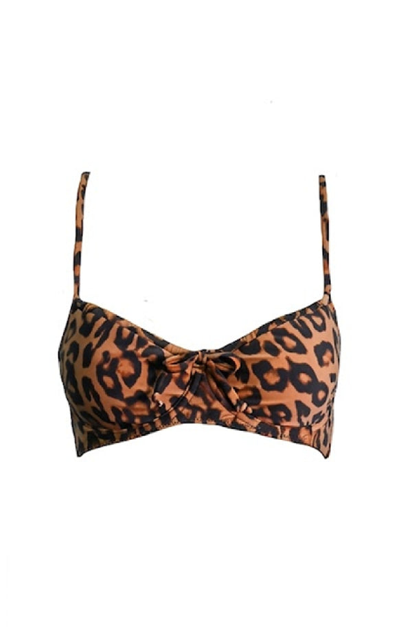 KENDALL & KYLIE Women Leopard Bra Cuo Tonka Bikini Top