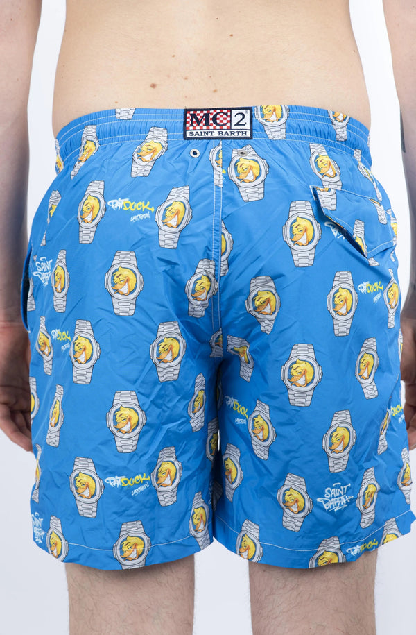 MC2 SAINT BARTH Men Lightweight Swim Shorts Lighting Patduck Watch