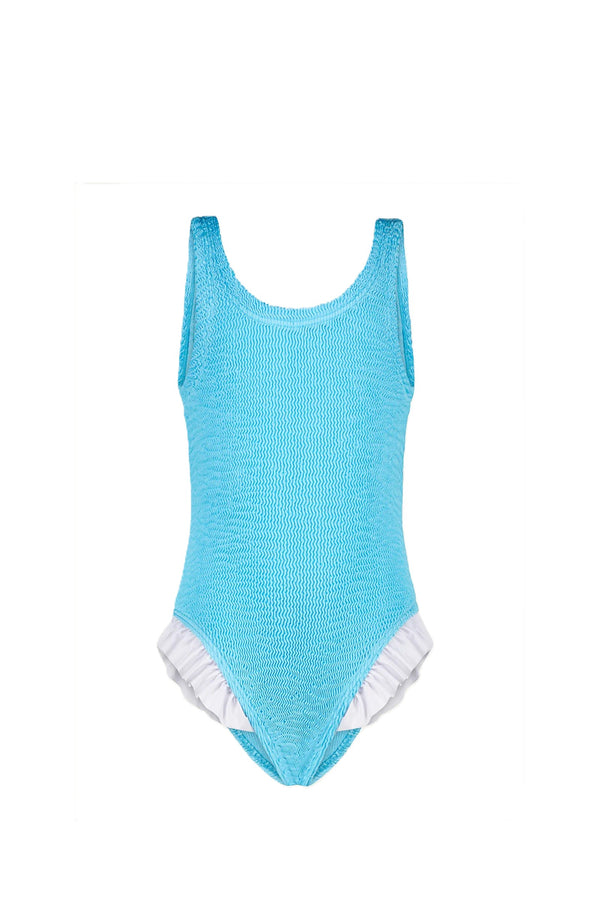 PARAMIDONNA Girls Lili Aqua Blue One-Piece Swimsuit
