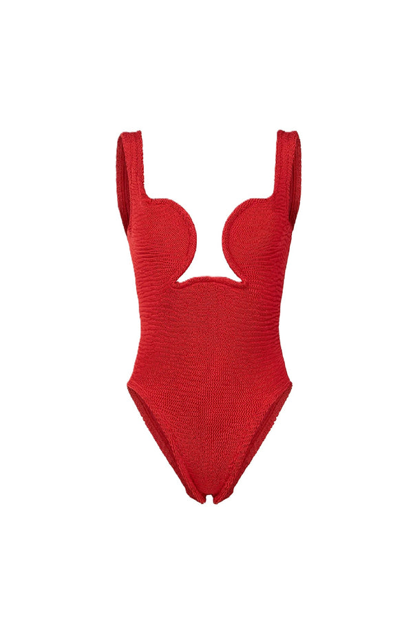 PARAMIDONNA Women Luisa Chili Pepper Heart-Shaped Panel One-Piece Swimsuit