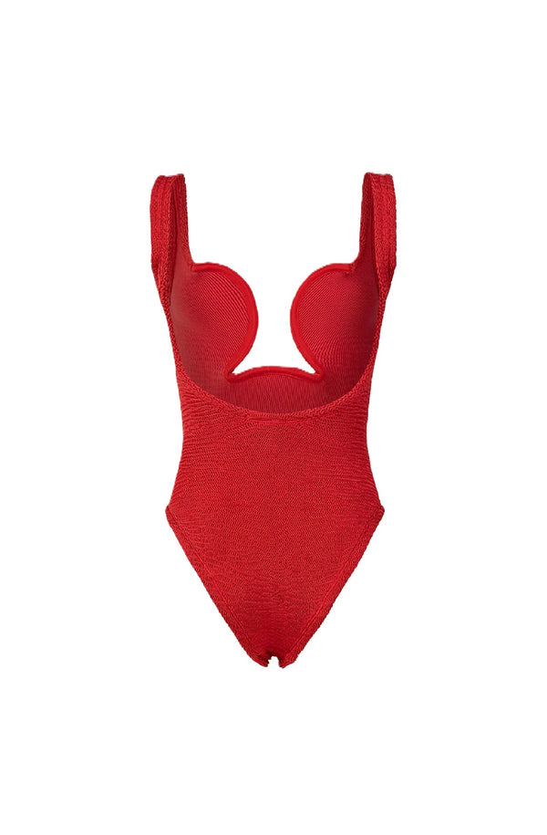 PARAMIDONNA Women Luisa Chili Pepper Heart-Shaped Panel One-Piece Swimsuit