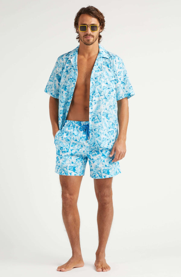 VILEBREQUIN Men Swim Shorts Ultra-Light and Packable Iced Turtles