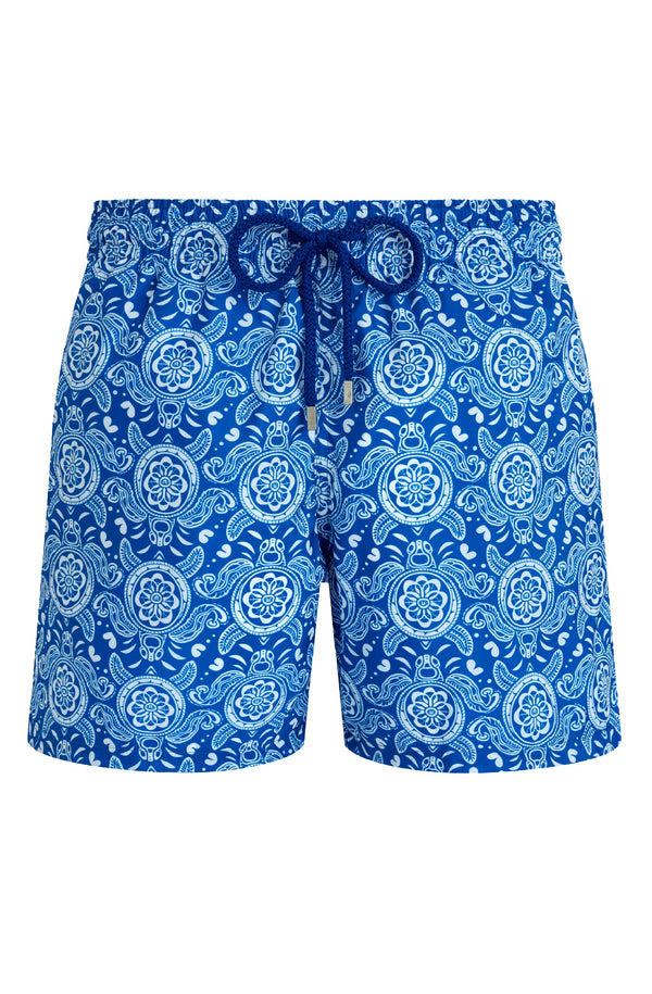 VILEBREQUIN Men Ultra-Light and Packable Swim Shorts Tribal Turtles