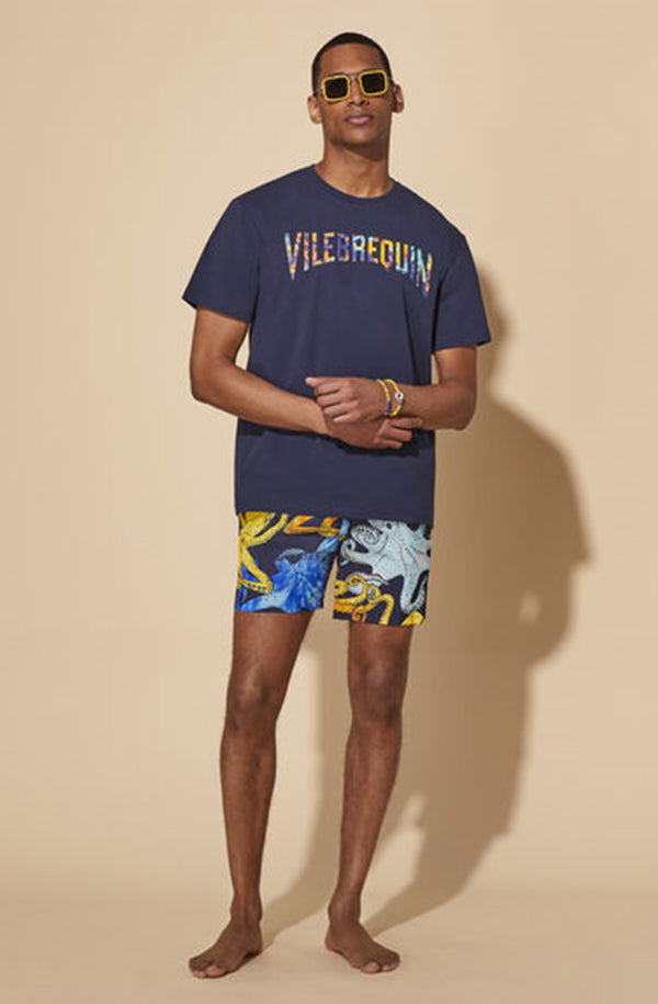 VILEBREQUIN Men Swim Shorts Ultra-Light and Packable Poulpes Aquarelle