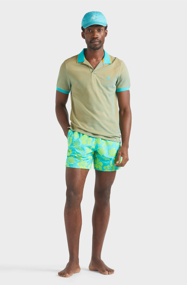 VILEBREQUIN Men Swim Shorts Ultra-Light and Packable Tropical Turtle