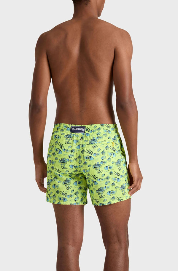 VILEBREQUIN Men Ultra-light and packable Swim Shorts Fishies Drawing