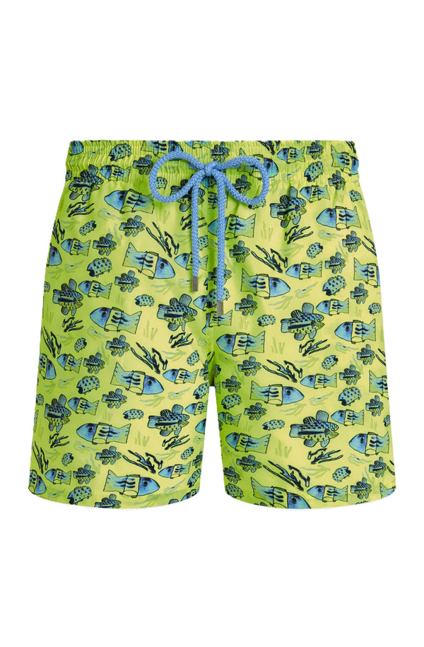 VILEBREQUIN Men Ultra-light and packable Swim Shorts Fishies Drawing