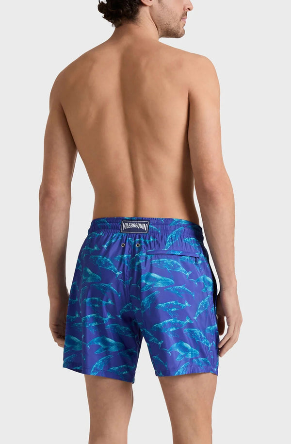 VILEBREQUIN Men Ultra-light and packable Swim Shorts Sparkling Whales
