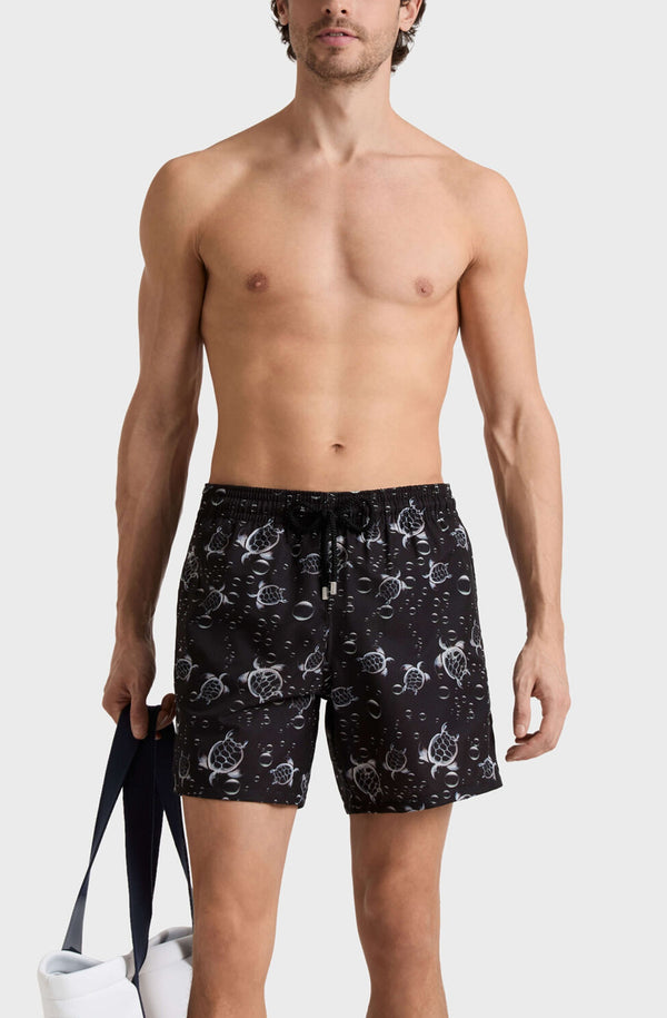 VILEBREQUIN Men Micro-Perforated Ultra-light and packable Swim Shorts Bubble Turtles 3D