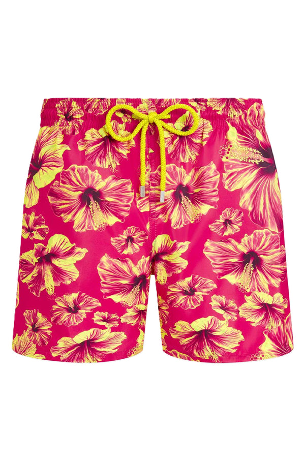 VILEBREQUIN Men Ultra-light and packable Swim Shorts Macro Hibiscus