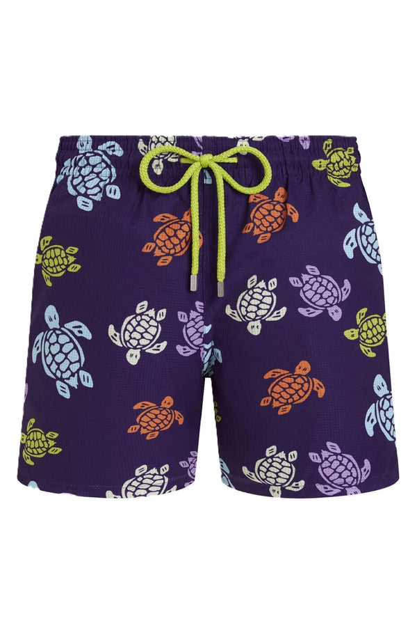 VILEBREQUIN Men Micro-perforated Ultra-light and packable Swim Shorts Tortues Multicolores
