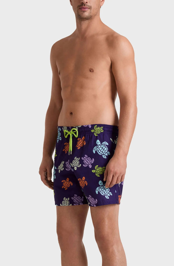VILEBREQUIN Men Micro-perforated Ultra-light and packable Swim Shorts Tortues Multicolores